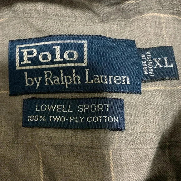 Men’s Polo By Ralph Lauren Long Sleeve Gray Plaid Button Down Shirt Size XL EUC - Picture 5 of 5